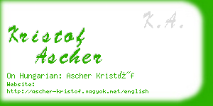 kristof ascher business card